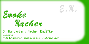 emoke macher business card